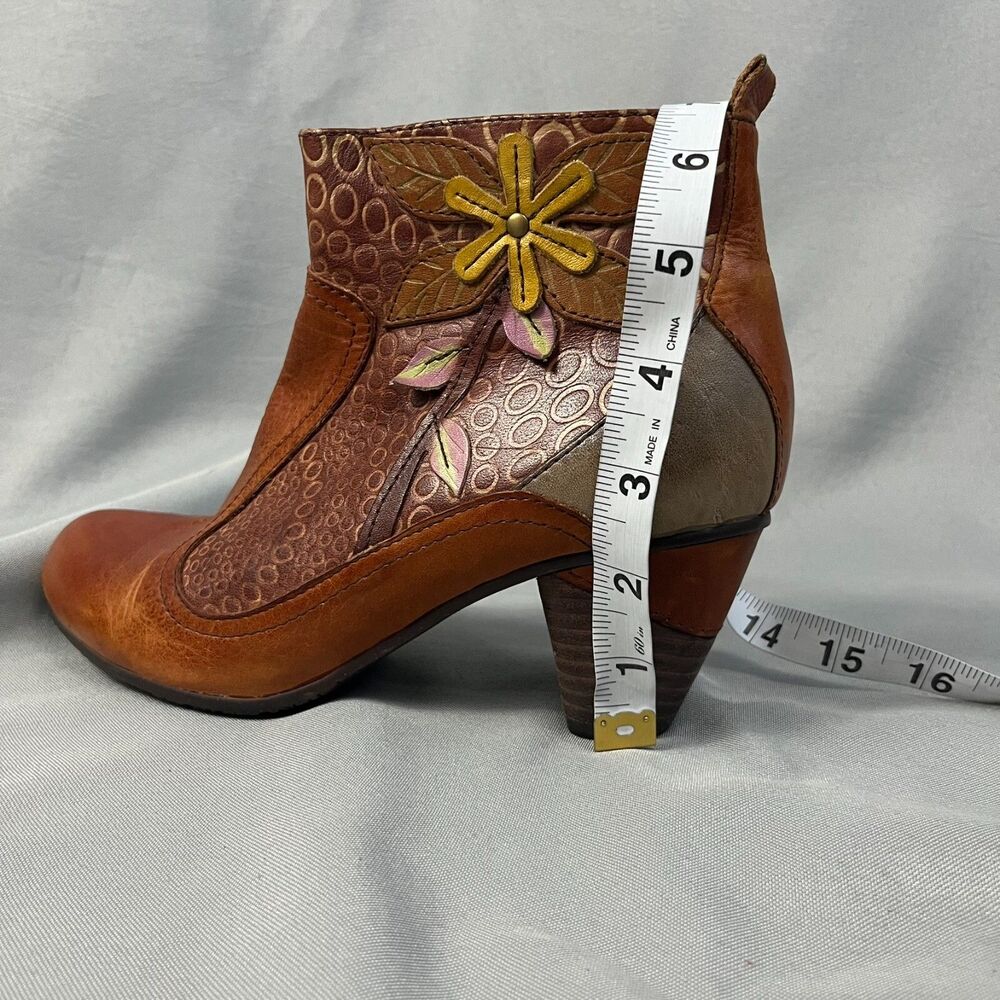 L’Artiste Brown Leather Boots‎ Womens Sz 6.5 Artsy Statement Espresso Fall Style - Picture 8 of 9